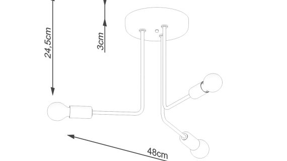 Miniaturka 4 - Żyrandol NORVIA 3 czarny