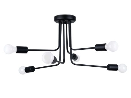 Żyrandol NORVIA 6 czarny