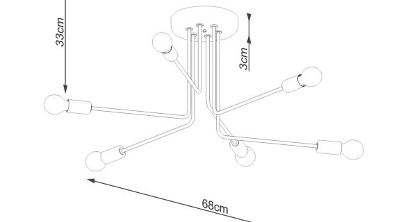 Miniaturka 4 - Żyrandol NORVIA 6 czarny