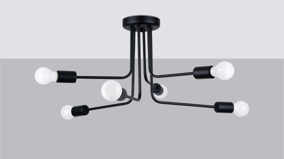 Miniaturka 1 - Żyrandol NORVIA 6 czarny