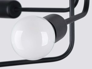 Miniaturka 3 - Lampa loftowa czarna z sześcioma punktami świetlnymi sufitowa