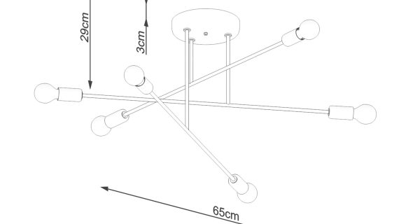 Miniaturka 4 - Żyrandol NORVIA 6R czarny