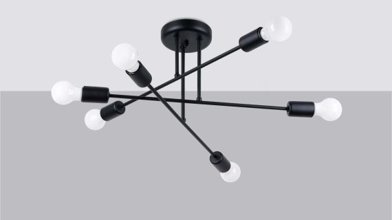 Miniaturka 1 - Żyrandol NORVIA 6R czarny