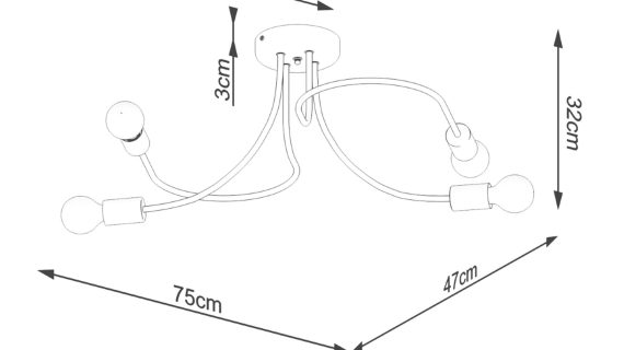 Miniaturka 5 - Żyrandol LEVOR 4 czarny