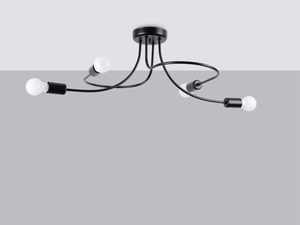 Miniaturka 2 - Lampa sufitowa metalowa czarna czteropunktowa w wizualizacji