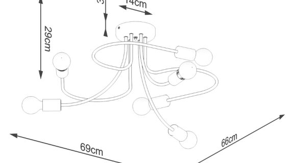 Miniaturka 4 - Żyrandol LEVOR 6 czarny