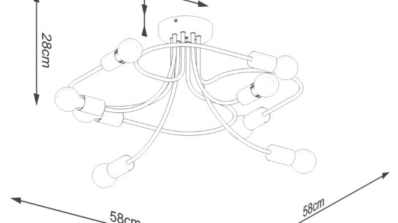 Miniaturka 4 - Żyrandol LEVOR 8 czarny