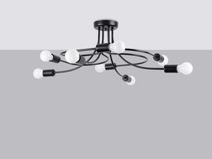 Miniaturka 1 - Czarny plafon spiralny ośmioramienny na szarym tle studyjnym