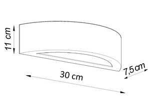 Miniaturka 3 - Rysunek techniczny kinkietu ceramicznego z wymiarami