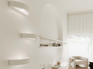 Miniaturka 7 - Zestaw białych kinkietów ceramicznych w różnych rozmiarach