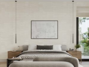 Miniaturka 11 - Czarne lampy wiszące ze stożkowymi kloszami w aranżacji nowoczesnej sypialni