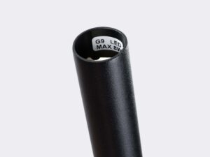 Miniaturka 6 - Górna część stożkowego klosza lampy czarnej z oznaczeniem G9 LED detal