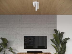 Miniaturka 9 - Plafon sufitowy biały w aranżacji pokoju z telewizorem