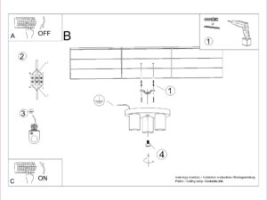 Miniaturka 8 - Instrukcja montażu trzypunktowego plafonu sufitowego LED