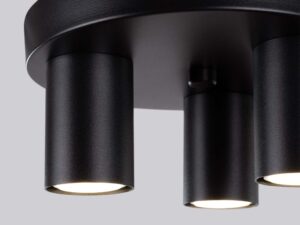 Miniaturka 6 - Świecący czarny plafon sufitowy LED z trzema tubami