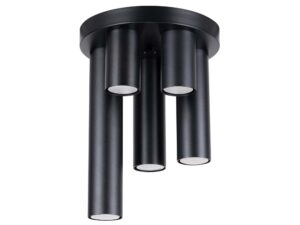 Miniaturka 1 - Czarny plafon sufitowy czteropunktowy z długimi tubami cylindrycznymi