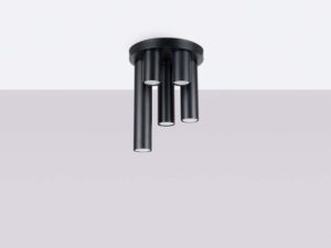 Miniaturka 2 - Plafon czarny czteropunktowy na szarym tle z tubami różnej długości