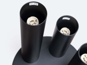 Miniaturka 3 - Czarny plafon sufitowy z tubami i gniazdami GU10 LED