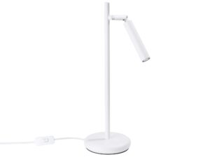Miniaturka 11 - Biała lampa biurkowa LED z regulowanym kloszem i okrągłą podstawą