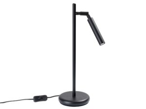 Miniaturka 10 - Czarna lampa biurkowa LED z regulowanym kloszem i okrągłą podstawą