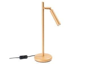 Miniaturka 12 - Lampa biurkowa LED złota z okrągłą podstawą i włącznikiem kablowym