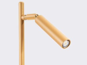 Miniaturka 4 - Głowica złotej lampy biurkowej z widocznymi diodami LED