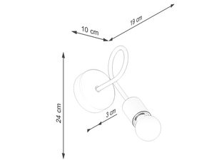 Miniaturka 9 - Rysunek techniczny kinkietu ściennego z wymiarami w centymetrach