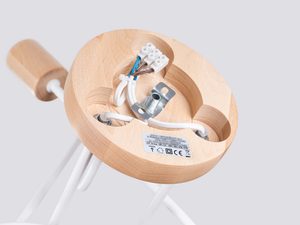 Miniaturka 3 - Drewniana podstawa montażowa lampy sufitowej z okablowaniem