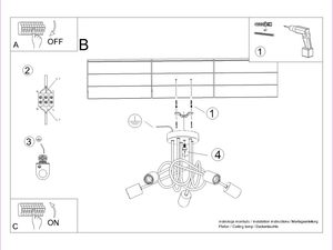 Miniaturka 10 - Instrukcja montażu plafonu sufitowego z pięcioma ramionami