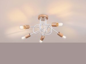 Miniaturka 2 - Zaświecona lampa pająk z sześcioma żarówkami filamentowymi