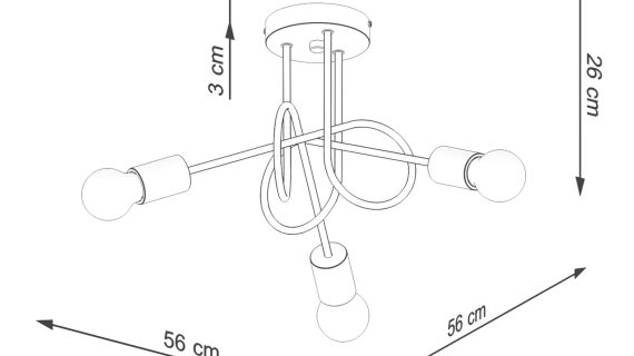 Miniaturka 9 - Żyrandol IGNIS 3 czarny