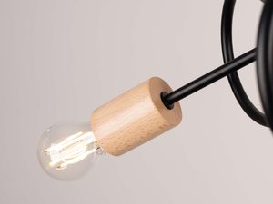 Miniaturka 5 - Oprawka drewniana ze świecącą żarówką LED filamentową