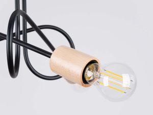 Miniaturka 6 - Żarówka filamentowa LED w drewnianej oprawce na czarnym ramieniu