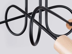 Miniaturka 8 - Czarne metalowe ramiona lampy sufitowej skręcone w dekoracyjne pętle