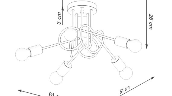 Miniaturka 9 - Żyrandol IGNIS 5 czarny