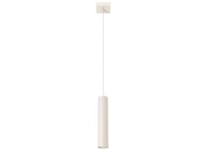 Miniaturka 13 - Kremowa lampa wisząca typu tuba na długim zwisie