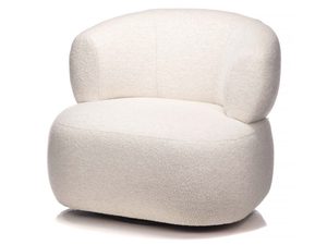 Miniaturka 1 - Fotel kremowy boucle zaokrąglony nowoczesny perspektywa