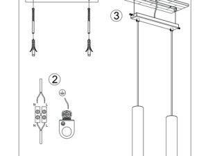 Miniaturka 8 - Kremowe lampy wiszące z cylindrycznymi kloszami w aranżacji jadalni ze stołem