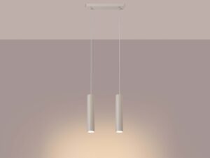 Miniaturka 3 - Dolna część cylindrycznego klosza lampy kremowej z wbudowanym światłem LED detal