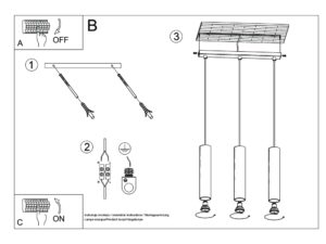 Miniaturka 8 - Instrukcja montażu lampy potrójnej tubowej z krokami instalacji
