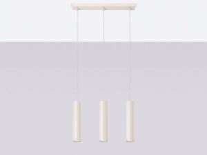 Miniaturka 2 - Kremowa lampa potrójna tubowa na listwie w wizualizacji wnętrza