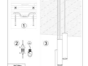 Miniaturka 9 - Instrukcja montażu lampy wiszącej sufitowej z trzema tubami