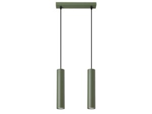 Miniaturka 12 - Podwójna lampa sufitowa w kolorze khaki z czarnymi przewodami