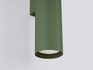 Miniaturka 3 - Oliwkowy kinkiet tubowy z widocznym kloszem od spodu