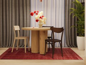 Miniaturka 9 - Trzy lampy tubowe ceglaste nad stołem w aranżacji jadalni