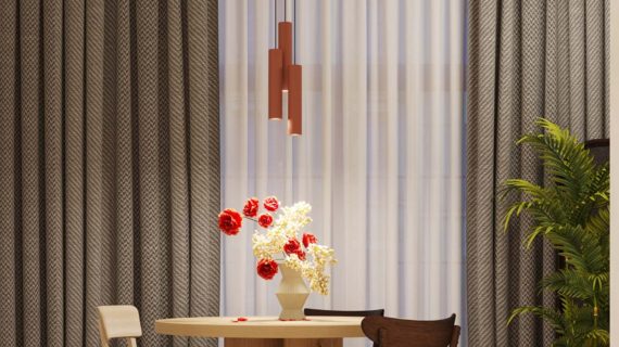 Miniaturka 9 - Lampa wisząca NOVEL 1 ochra czerwona