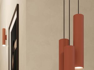 Miniaturka 11 - Zestaw lamp tubowych terakotowych z kinkietem ściennym