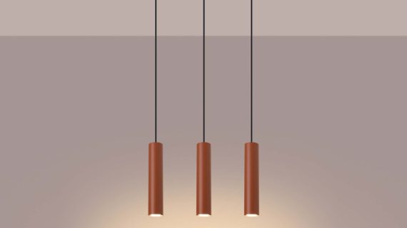 Miniaturka 3 - Lampa wisząca NOVEL 3L ochra czerwona