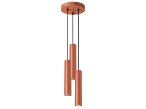 Miniaturka 9 - Lampa wisząca trójpunktowa ceglasta kaskadowa z okrągłą podstawą na białym tle