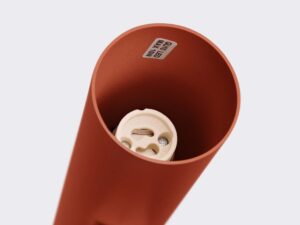 Miniaturka 4 - Wnętrze cylindrycznego klosza kinkietu ceglastego z dwoma gniazdami GU10 LED detal